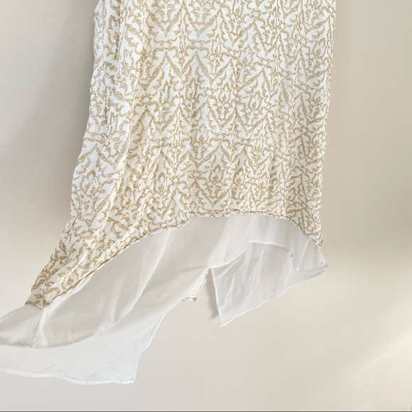 Gold and white open back blouse - Picture 4 of 7